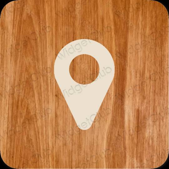 Estetik kuning air Map ikon aplikasi