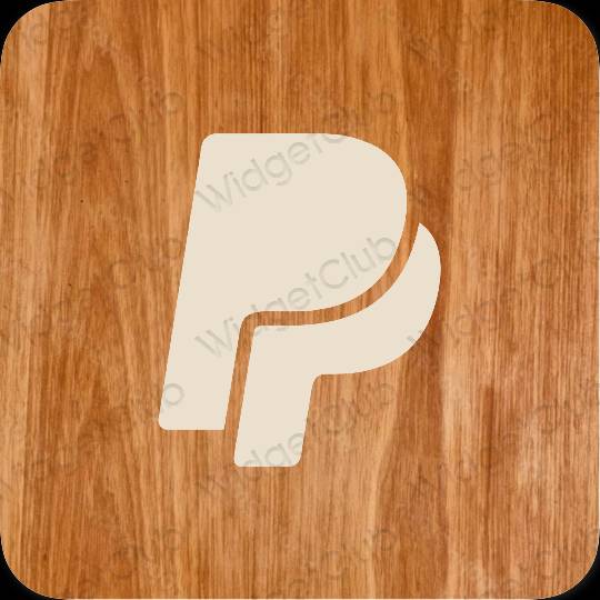Aesthetic beige Paypal app icons