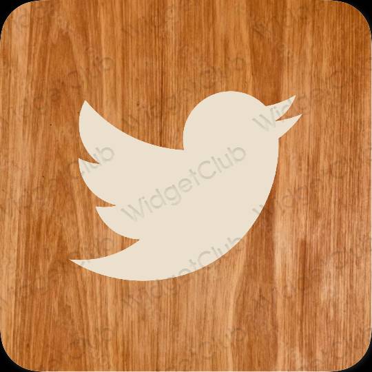 Ესთეტიური კრემისფერი Twitter აპლიკაციის ხატები