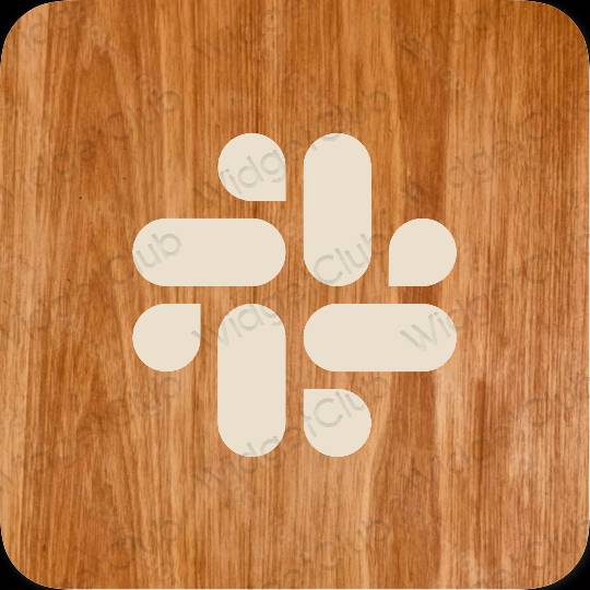 Aesthetic beige Slack app icons