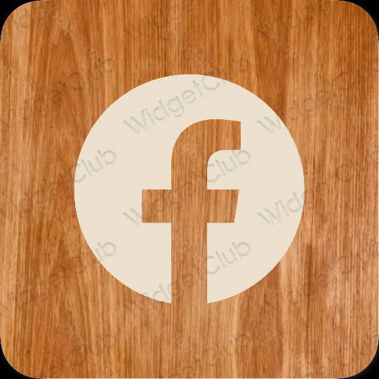 Aesthetic beige Facebook app icons