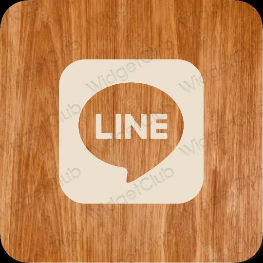 Aesthetic beige LINE app icons