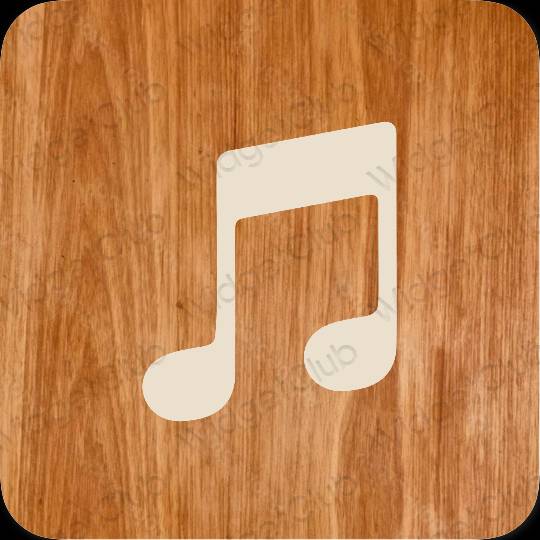 زیبایی شناسی رنگ بژ Music آیکون های برنامه