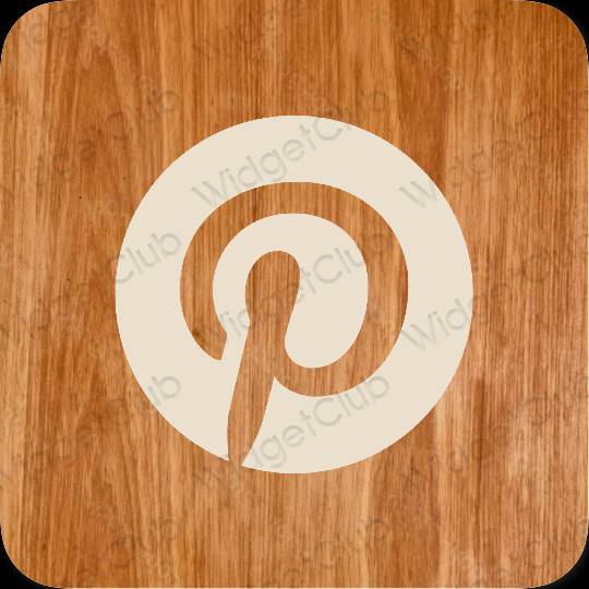 Aesthetic beige Pinterest app icons