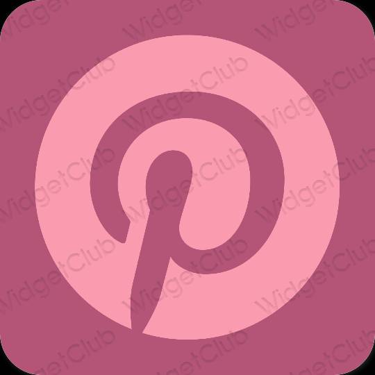 Estetis ungu Pinterest ikon aplikasi