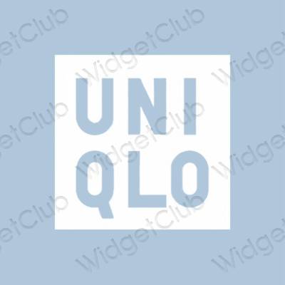 Aesthetic pastel blue UNIQLO app icons