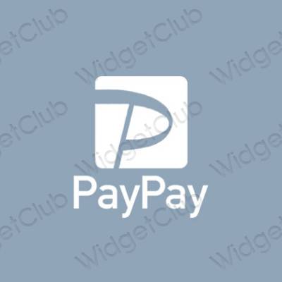 Естетичен пастелно синьо PayPay икони на приложения