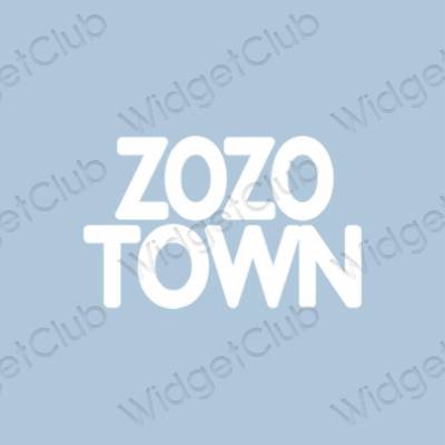 אֶסתֵטִי כחול פסטל ZOZOTOWN סמלי אפליקציה