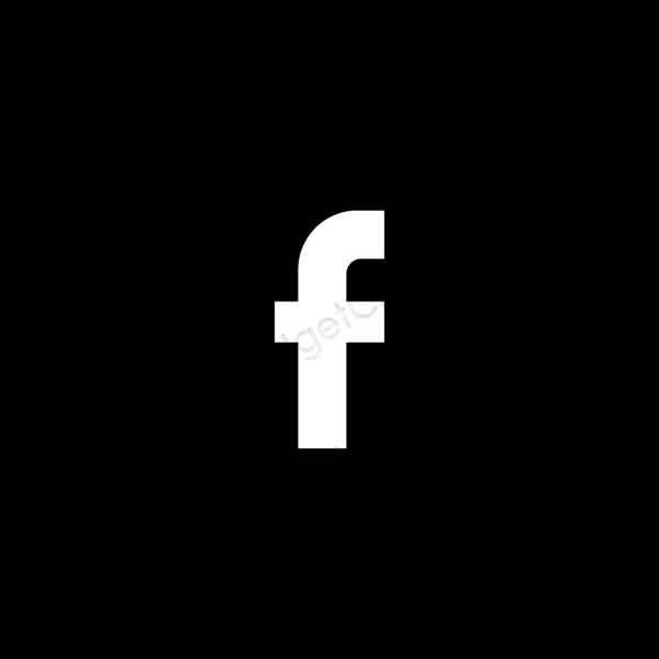 Естетичний чорний Facebook значки програм