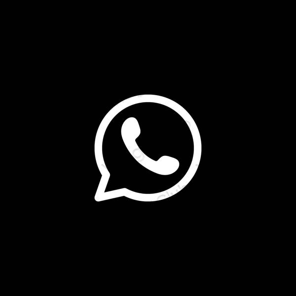 Estetski crno WhatsApp ikone aplikacija