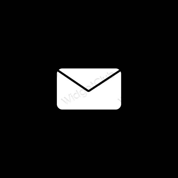 Estetic negru Mail pictogramele aplicației