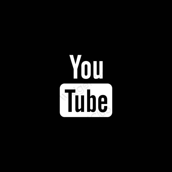 Ესთეტიური შავი Youtube აპლიკაციის ხატები