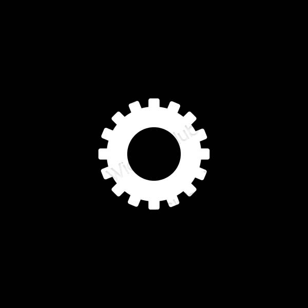 Estético negro Settings iconos de aplicaciones