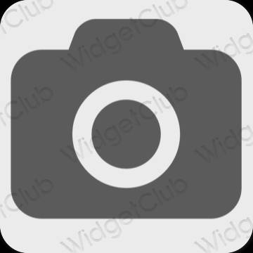 Estético gris Camera iconos de aplicaciones