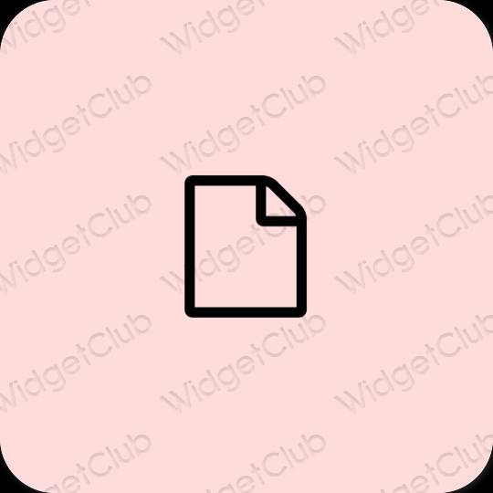 Thẩm mỹ màu hồng nhạt Files biểu tượng ứng dụng