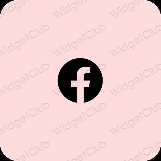 Esteettinen vaaleanpunainen Facebook sovelluskuvakkeet