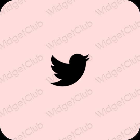 Estetik pastel pembe Twitter uygulama simgeleri