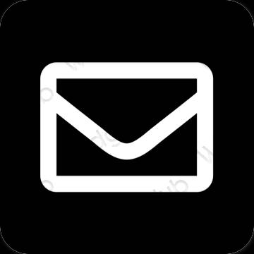 Estetické čierna Mail ikony aplikácií