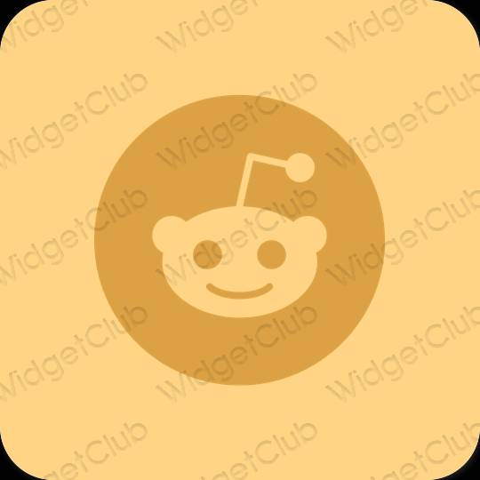 Esthétique orange Reddit icônes d'application
