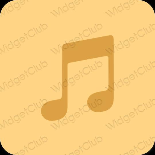 эстетический апельсин Apple Music значки приложений