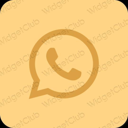 Estetinis oranžinė WhatsApp programėlių piktogramos