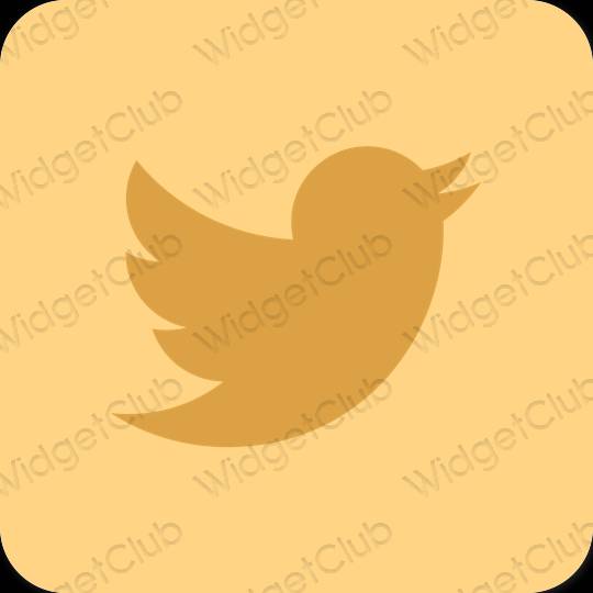 Estetisk orange Twitter app ikoner