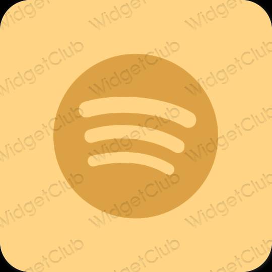 Estetik oren Spotify ikon aplikasi