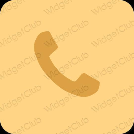 Ästhetisch Orange Phone App-Symbole
