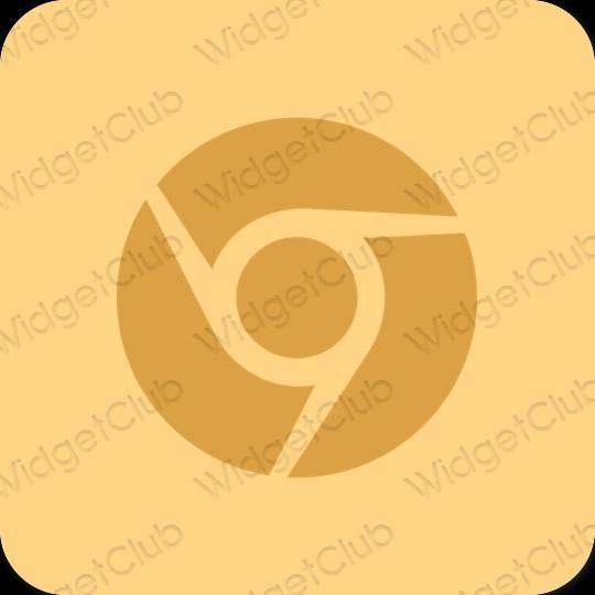 Estetyka Pomarańczowy Chrome ikony aplikacji