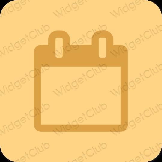 Естетичен оранжево Calendar икони на приложения