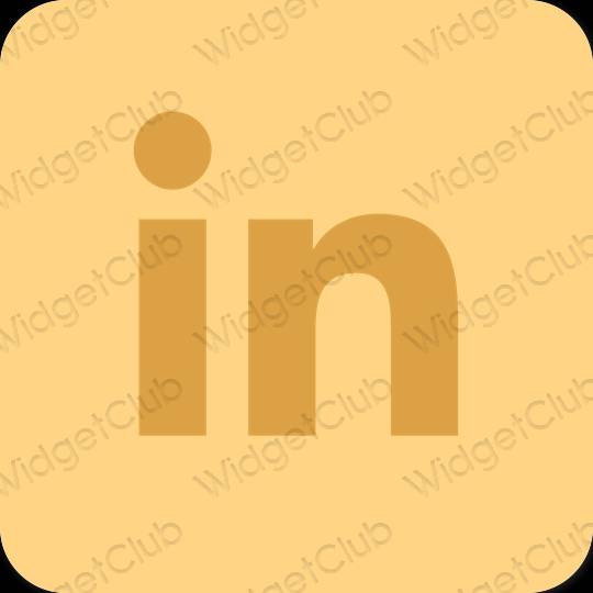 Aesthetic orange Linkedin app icons