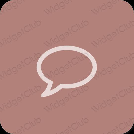 Estetik coklat Messages ikon aplikasi