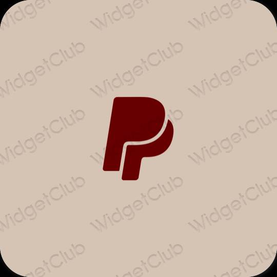 Estético bege Paypal ícones de aplicativos