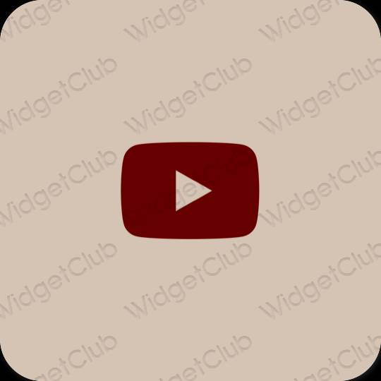 Stijlvol beige Youtube app-pictogrammen