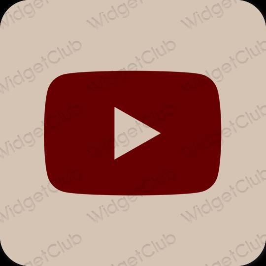 審美的 淺褐色的 Youtube 應用程序圖標