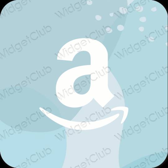 Estetis biru pastel Amazon ikon aplikasi