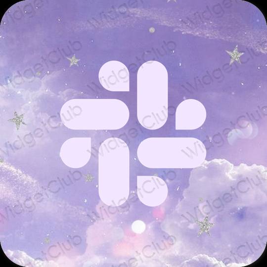 Estetyka fioletowy Slack ikony aplikacji