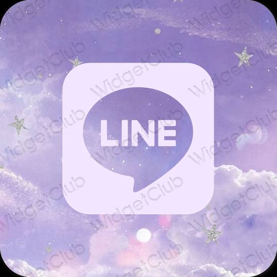Естетичний фіолетовий LINE значки програм