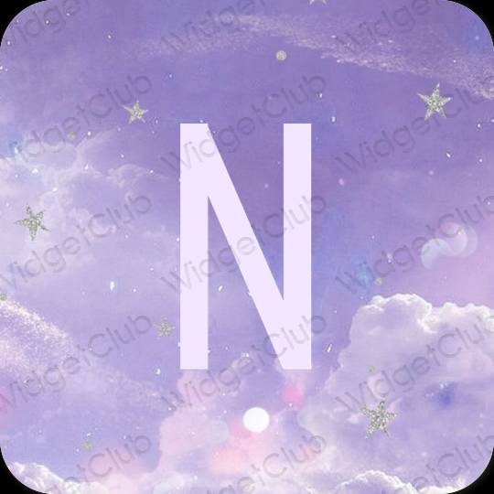 Aesthetic purple Netflix app icons