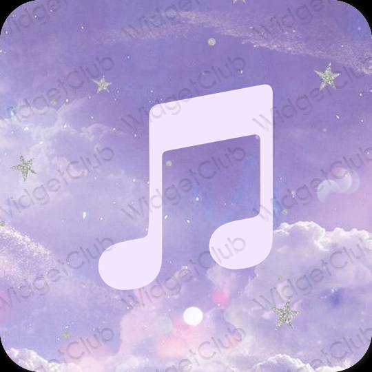 эстетический пурпурный Music значки приложений