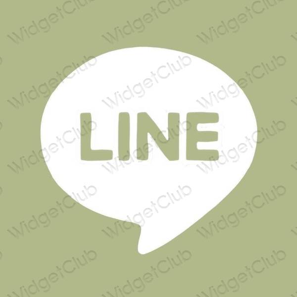 Æstetisk gul LINE app ikoner