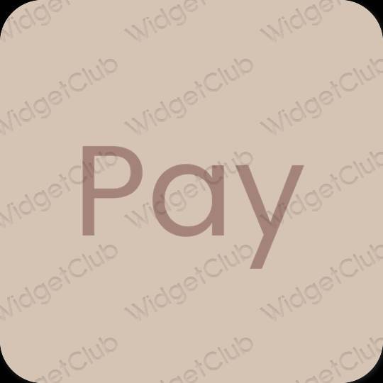 Esthétique beige PayPay icônes d'application