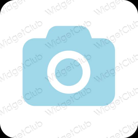 Estético azul pastel Camera iconos de aplicaciones