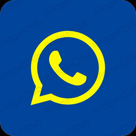 Esztétika kék WhatsApp alkalmazás ikonok