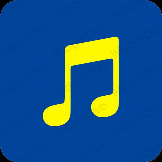 Estetsko modra Apple Music ikone aplikacij
