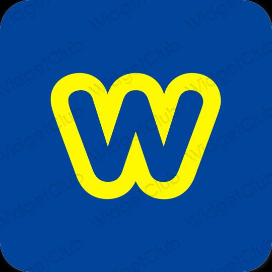 Estético azul Weebly iconos de aplicaciones