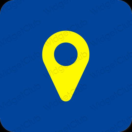 Estético púrpura Google Map iconos de aplicaciones