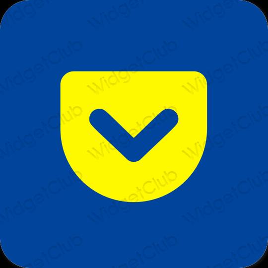 Estetski plava Pocket ikone aplikacija
