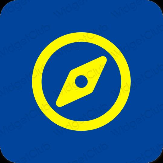 Æstetisk blå Safari app ikoner
