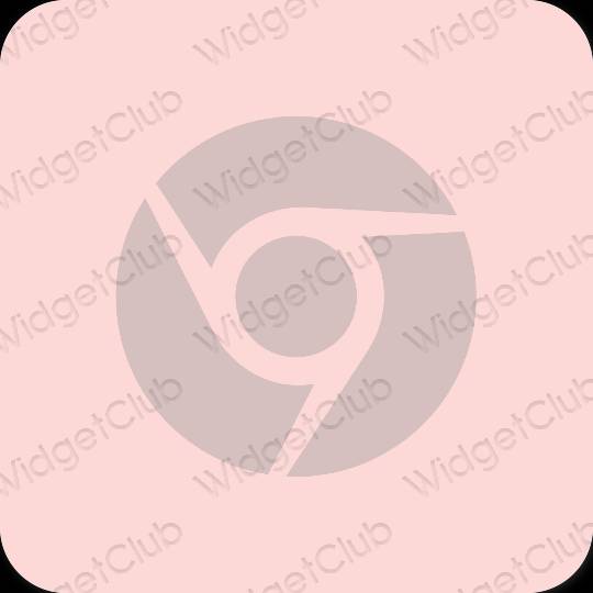 Estetis merah muda pastel Chrome ikon aplikasi